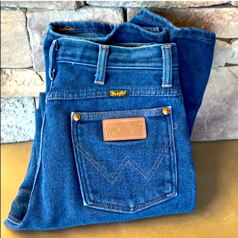 Wrangler 937STR Cowboy Cut Slim Fit Jeans Indigo Blue High Rise 31x30 Vintage